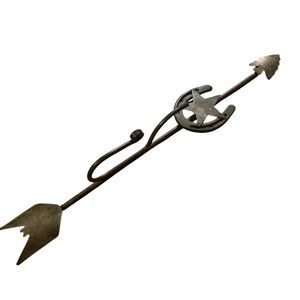 Arrow Horseshoe Wall Hook Coat Hat Hanger Steel Native American Western Cowboy